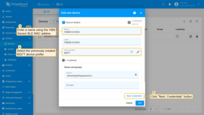 Enter a name using the VIBit Sensor BLE MAC address (e.g., "F4B3B1A1EFAC"). Select the previously created MQTT device profile in the "Device profile" field. Click Next: Credentials button.
