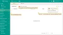 Open the Dashboards page. Click on the "+" icon in the top right corner. Select "Create new dashboard";