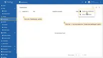 Go to the Dashboards section. Click on the "+" icon in the top right corner. Select "Create new dashboard";