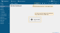 Click the "Add widget" button at the top of the screen or click the large "Add new widget" icon in the center of the screen (if this is your first widget on this dashboard);