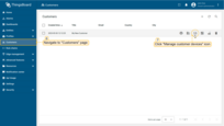 Navigate to "Customers" page to make sure that the device is assigned to your customer. Find your customer in the list of customers and then click on the "Manage customer devices" icon;