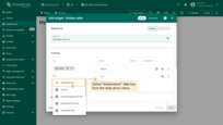 Click on the newly appeared data key input field. A list of available data keys will open. Select "temperature" data key;