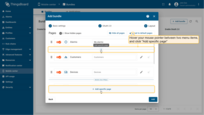 Click the "+ Add specific page" button at the bottom of the page or between existing menu items;