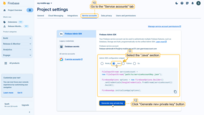 Head over to the "Service accounts" tab next. Within the "Admin SDK configuration snippet", select the "Java" section. Then, click on the "Generate new private key" button. This action will generate a private key for your service account - crucial for secure server communication;