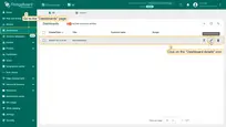 Create a new dashboard on the <b>ThingsBoard Server</b>. Click the <b>"Dashboard details"</b> icon to view details;