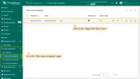 Go to the "<b>Edge management</b>" section -> "<b>Rule chain templates</b>" page and click on the "<b>Edge Root Rule Chain</b>" to open it;