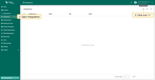 Navigate to the "Integrations" page, and click "plus" icon to add a new integration.