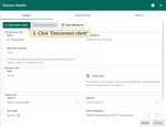 To disconnect client, click on the button "Disconnect client". Note, that only connected clients can be disconnected.