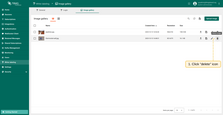 Click the "Delete image" icon opposite the image's name you want to delete;