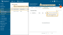 Navigate to the "<b>Calculated fields</b>" tab of the target entity or profile. Click the "<b>plus</b>" icon button, and select "<b>Import calculated field</b>" from the dropdown menu.