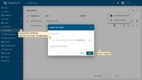 In the opened window, upload the JSON file with the rule chain configuration and click "<b>Import</b>".
