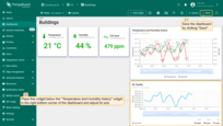Place this widget below the "Temperature and Humidity history" widget in the right-bottom corner of the dashboard and adjust its size. Save the dashboard to apply the changes.