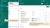 Also, set "Sum" as the aggregation function for the telemetry key "waterConsumption". Remove the automatically added prefixes from the keys label "powerConsumption" and "waterConsumption" after selecting aggregation;