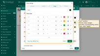 Scroll down to the "Icon" section. Set the value ranges and their corresponding colors. Then, click "Apply";