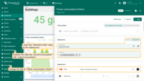 Specify the device "WM-003" (Water Flow Meter) instead of "EM-002". Replace the data key with "waterConsumption". Change the title to "Water consumption history";