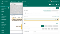 Change the alarm source to "Buildings" entity alias;