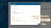 <b>Condition type:</b> Duration; <b>Dynamic value:</b> <b>Argument</b> highTemperatureDurationThreshold; <b>Time unit:</b> minutes.<br>Click <b>Save</b>.
