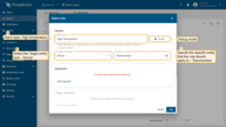 In the <b>General</b> section:<br>- Set <b>Alarm type</b> to <i>High temperature</i>.<br>- Select <b>Target entity type</b>: <i>Device</i>.<br>- Specify the <b>target device</b>: <i>Thermometer</i>.