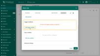 This step defines the core logic of the alarm rule.<br>Click <b>Add trigger condition</b> and configure the following parameters.