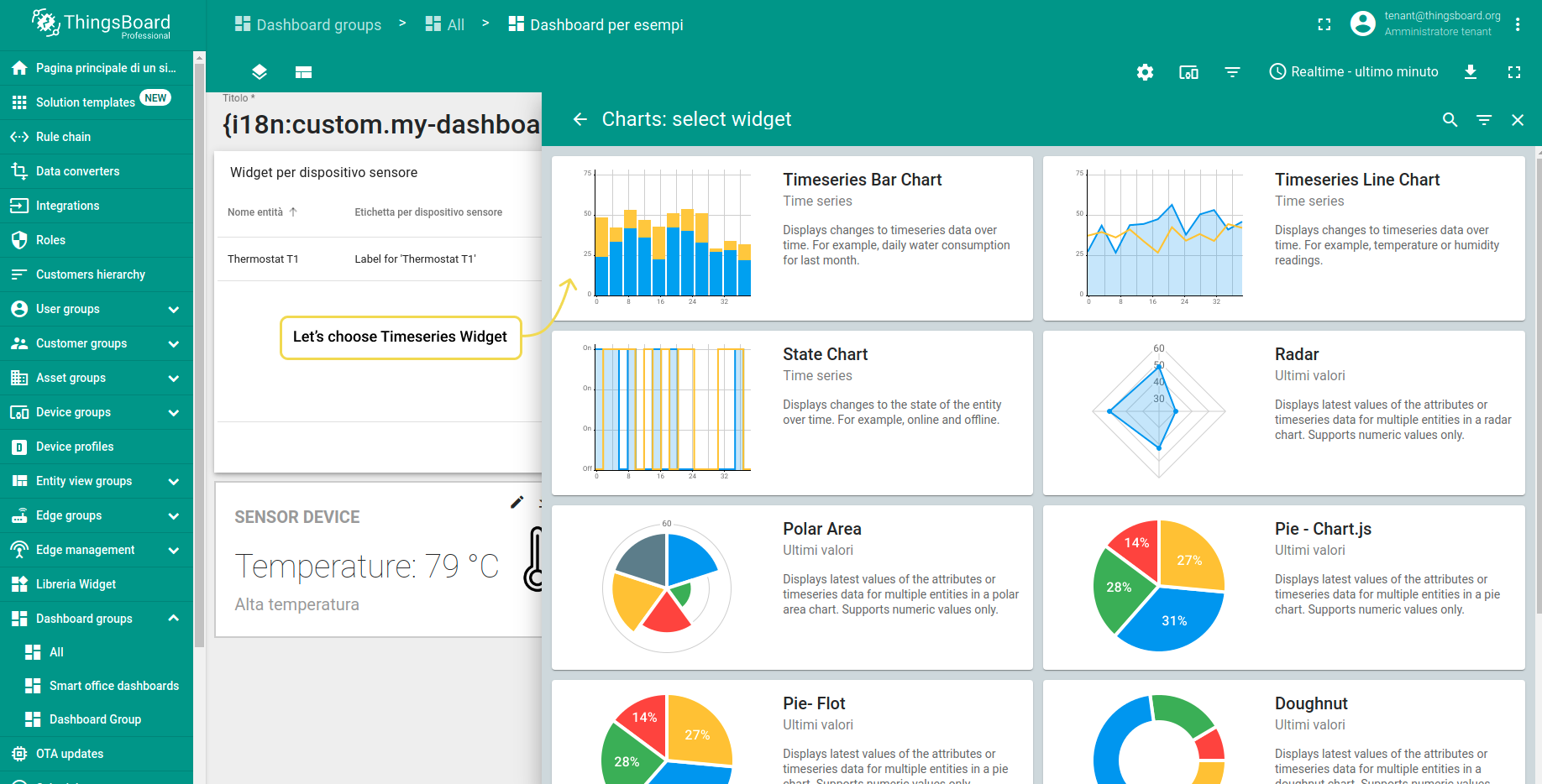 Step 1. Choose a Timeseries Bar Chart.