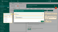 Select a new dashboard owner from the list. If needed, add the dashboard to an existing group or create a new one. Confirm the changes to update the owner information.