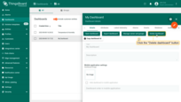 In the "Dashboard details" window, click "Delete dashboard" button;