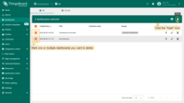 Mark one or multiple dashboards you want to delete. Click on the "Trash" bin icon in the top right corner;