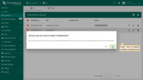 Confirm deleting dashboards in the dialog box.