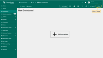 Once you have created the dashboard, it will be automatically opened. Save it by clicking the "Save" button in the upper right corner.