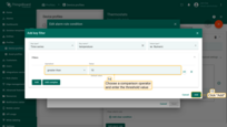 Step 6. Select the "greater than" operation and input the threshold value. Click "Add".