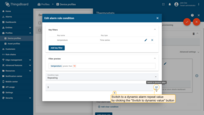 Step 4. Go to the dynamic value of the repeating alarm condition by pressing the "Switch to dynamic value" button;