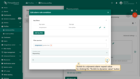 Step 4. Go to the dynamic value of the repeating alarm condition by pressing the "Switch to dynamic value" button;