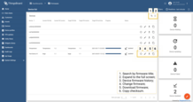 Find out more about the firmware status of specific devices by clicking the buttons next to the device names.