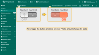 Now toggle the button and LED on your Photon should change it's led state.