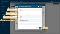 Enter the name of the notification recipients. Next, select one of the three types of recipients: platform users, Microsoft Teams, or Slack entities. In the "User Filter" list, select who you want to send notifications to. Click "Add";