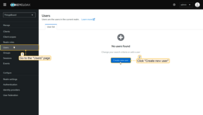 Go to the "Users" page in the left-hand menu. Click "Create new user";