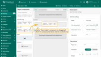 Drag the "<b>Alarm table</b>" component into the content area of your report.