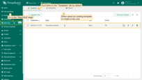 Go to the "<b>Templates</b>" tab on the "<b>Reporting</b>" page. Either select an existing <b>report template</b> or create a new one.