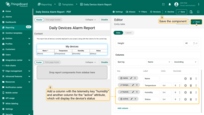 Similarly, add columns for the telemetry key "<b>humidity</b>" and the attribute "<b>active</b>", which will display the device status. Click "<b>Save</b>" component to apply your changes.