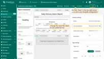 After you've added and configured all the necessary components, update the report file name to the one you need. Click "<b>Save</b>" in the top-right corner to store your template configuration.