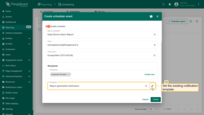 Use the existing <b>notification template</b> that is already configured to send messages via <b>Email</b> and <b>Web</b>.