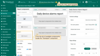 Open the main report template. From the list of available components, locate the "Subreport" component.