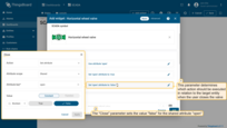 The "Close" action sets the value "false" for the "open" attribute.