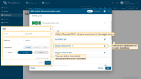 "Execute RPC" action will send a command to the target device. You can define the method and parameters of the command.