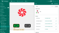 The SVG will be displayed on the left panel, and the widget configuration will appear on the right. Let's test the behavior of our widget. Press the green "On" button;