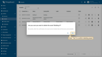 Confirm the deletion in the popup dialog.