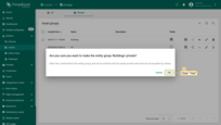 Confirm your action in the popup dialog.