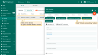 Open "Device details" window and click the "Check connectivity" button;