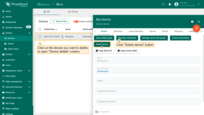 Click on the device that you want to delete. In the device details window, click the "Delete device" button;