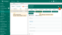 Open "Device details" window and click the "Manage credentials" button;